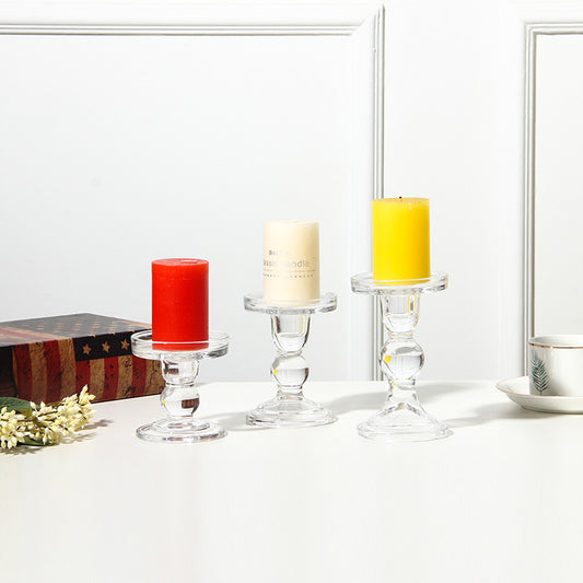 Clear Glass Candle Holder Set — main view
