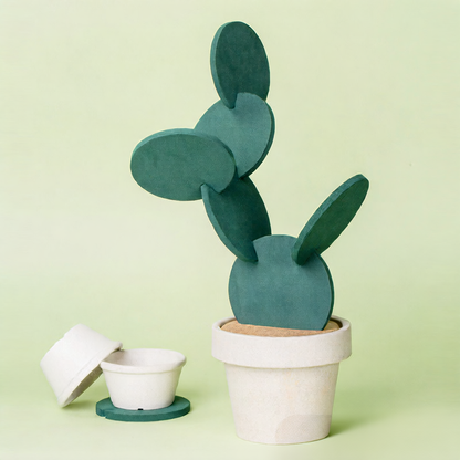 Cactus Coaster Set, ceramic coasters — view 4