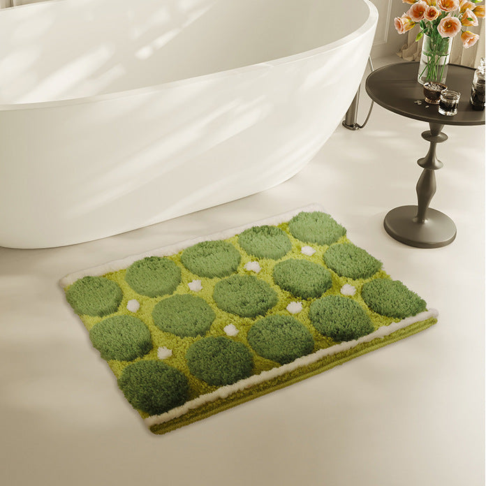 Moss Green Plush Non-Slip Rug — view 2