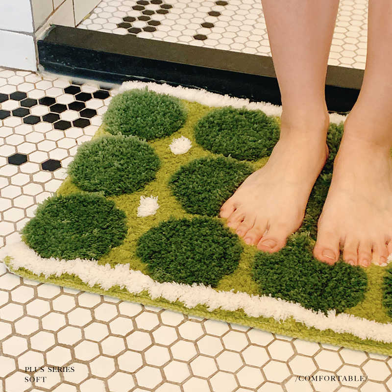 Moss Green Plush Non-Slip Rug — view 5