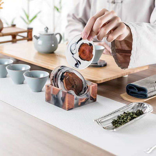 Zen Resin Coaster Set, resin coasters — view 2