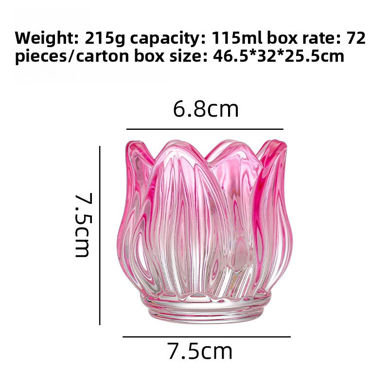 Frosted Glass Tulip Candle Holder — view 11
