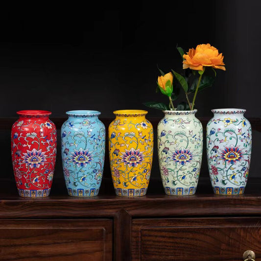 Hand-Enamelled Vase — enamel ceramic vase | BYHIMSELF