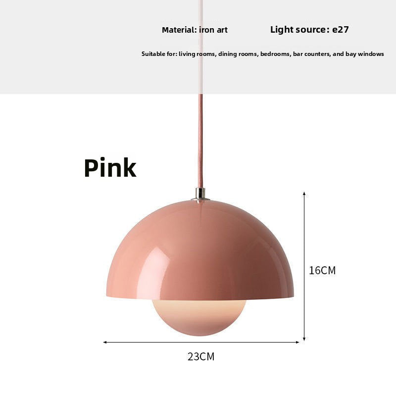 Full-Spectrum Creamy Bud Pendant Light, iron bud pendant light — view 31