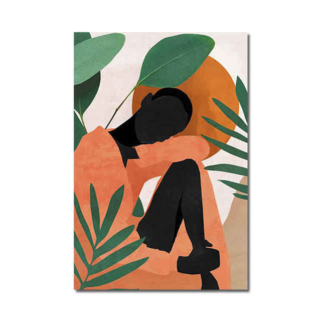 Abstract Woman & Florals Canvas Print — view 15