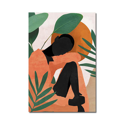 Abstract Woman & Florals Canvas Print — view 15
