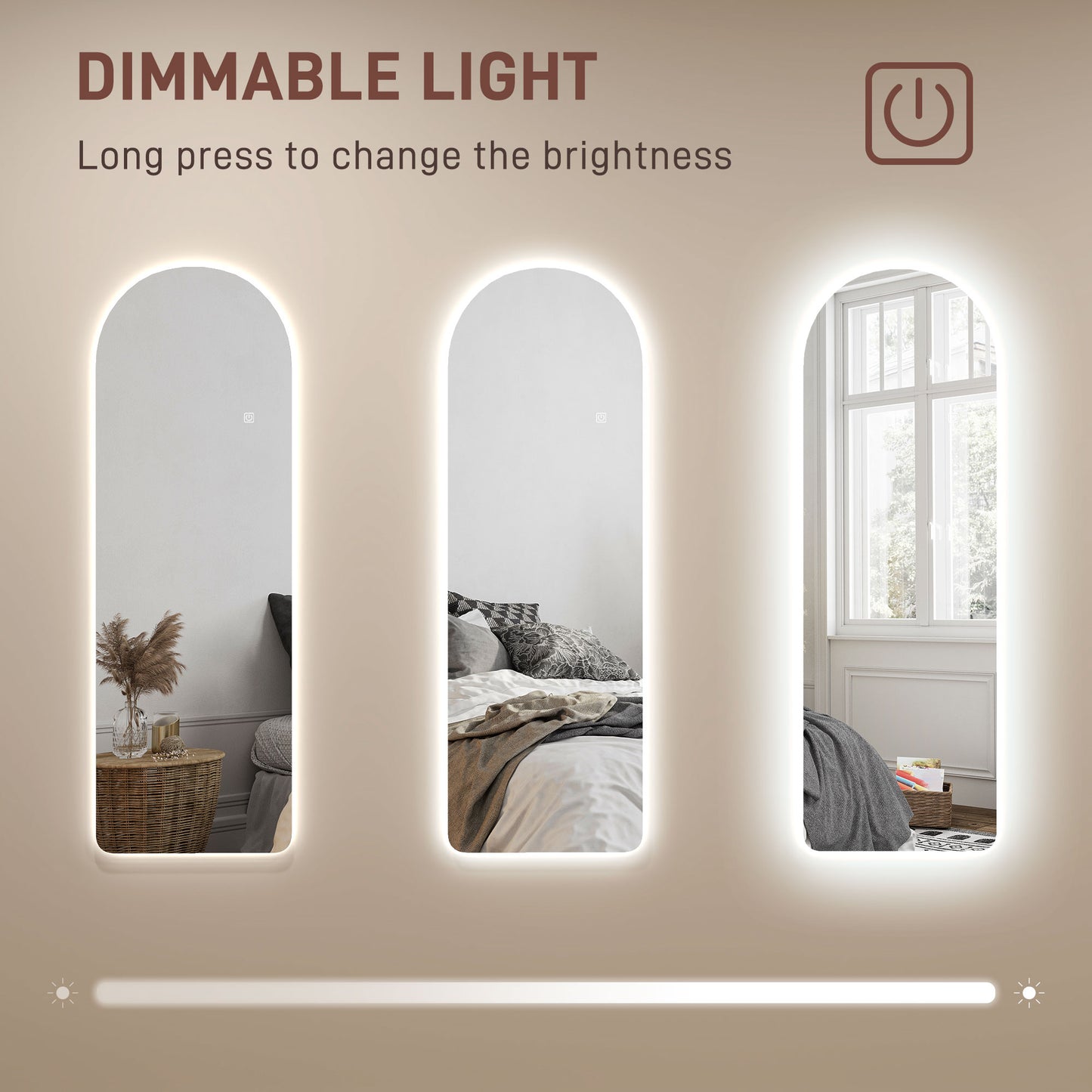 LED Arch Wall Mirror 120x40 cm — view 5