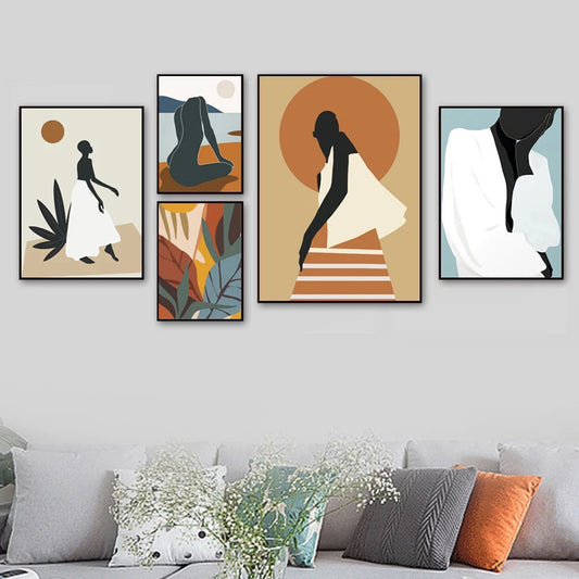 Abstract Woman & Florals Canvas Print — view 2