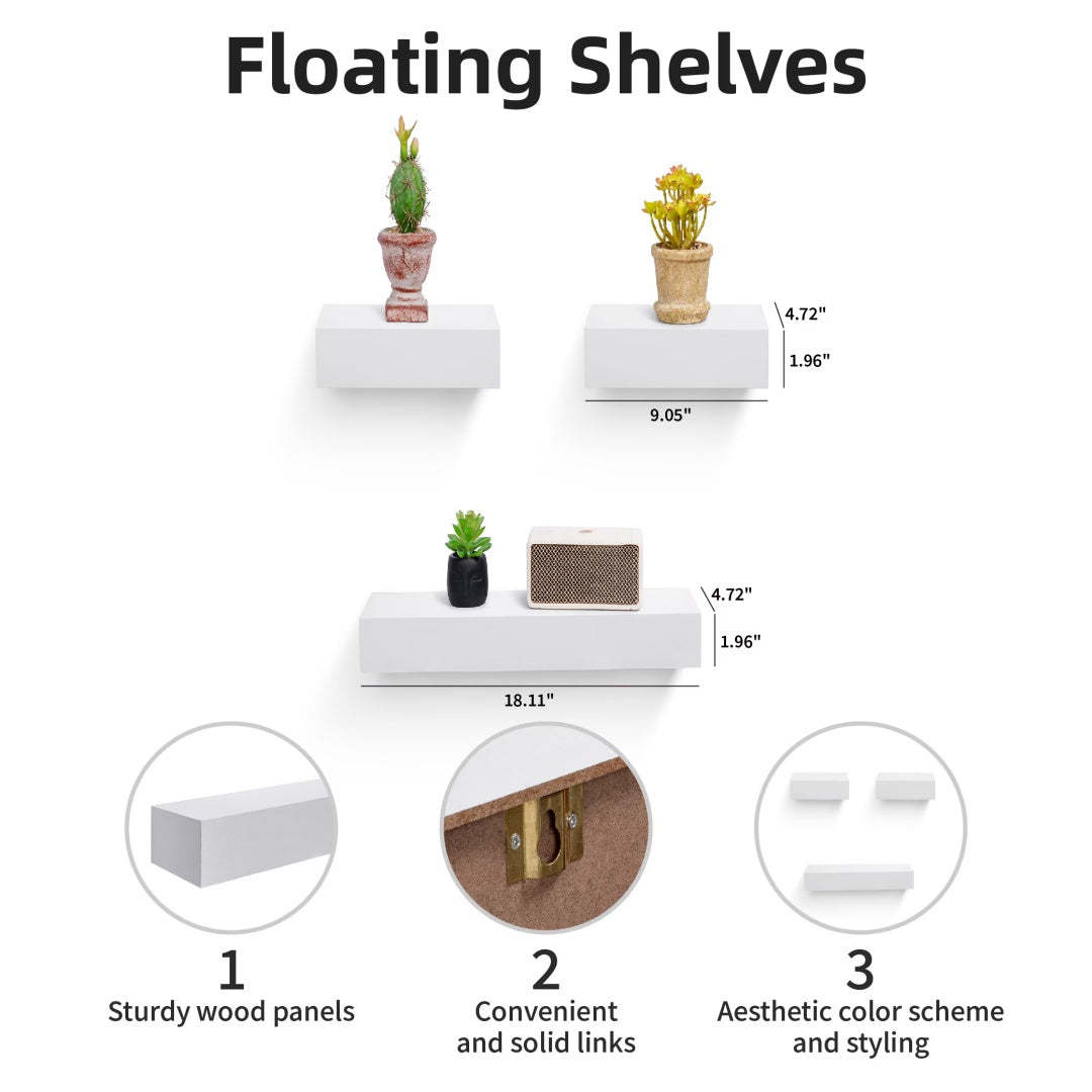 Invisible-Bracket Floating Shelf White — view 2