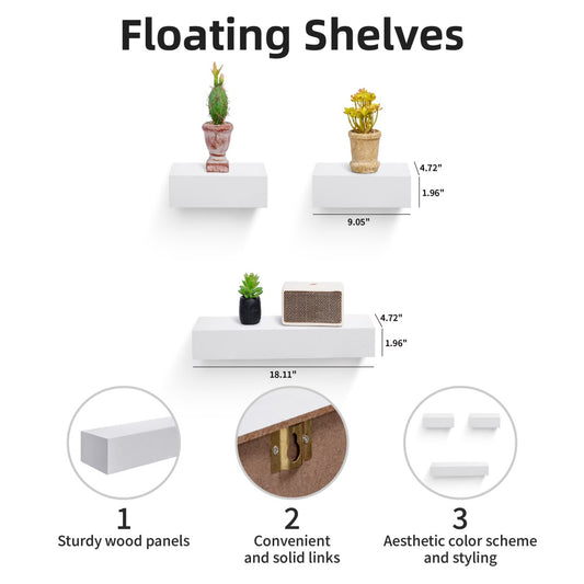 Invisible-Bracket Floating Shelf White — view 2