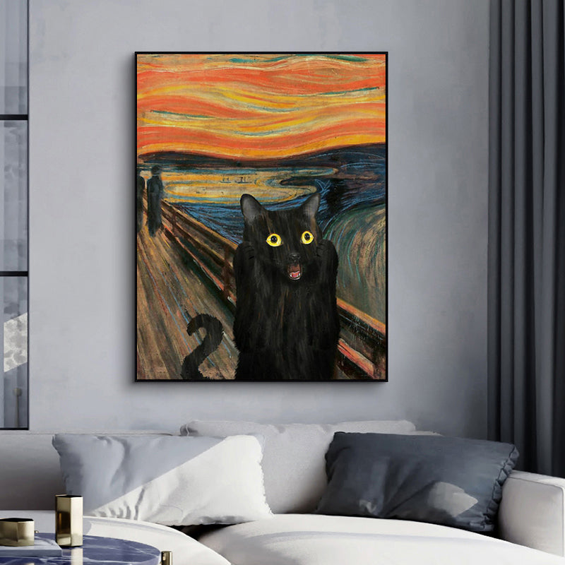 Funny Black Cat Portrait Print — view 4