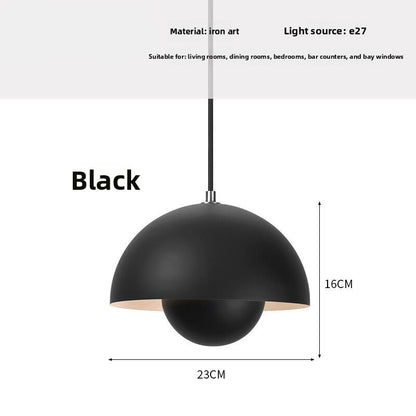 Full-Spectrum Creamy Bud Pendant Light, iron bud pendant light — view 45