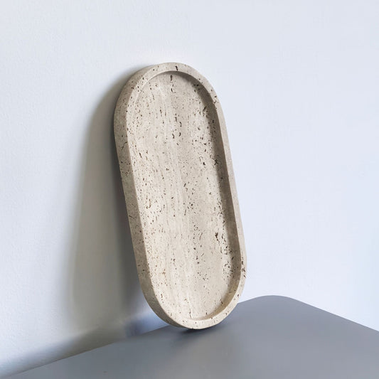 Oval Travertine Tray, stone tray — view 2