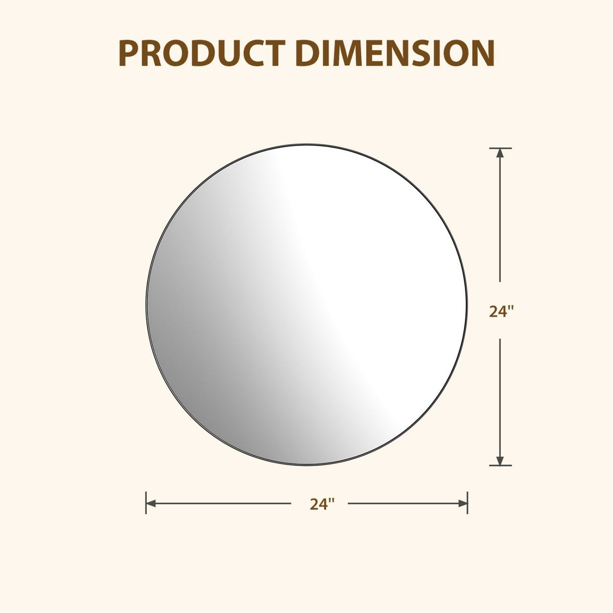 Round Metal-Frame Wall Mirror — view 4