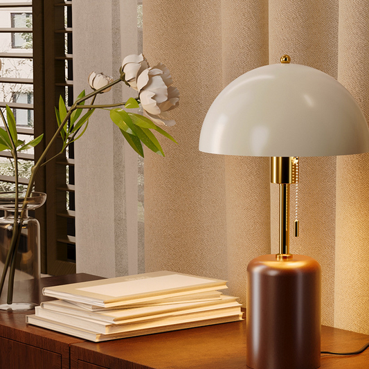 Vintage Solid Wood Bedside Table Lamp — main view | BYHIMSELF