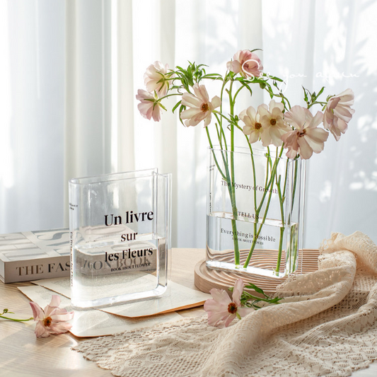 Acrylic Book Vase — book-shaped acrylic vase | BYHIMSELF