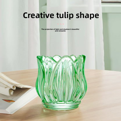 Frosted Glass Tulip Candle Holder — view 3