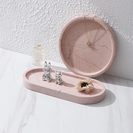 Marble-Effect Decorative Tray — vanity tray | BYHIMSELF