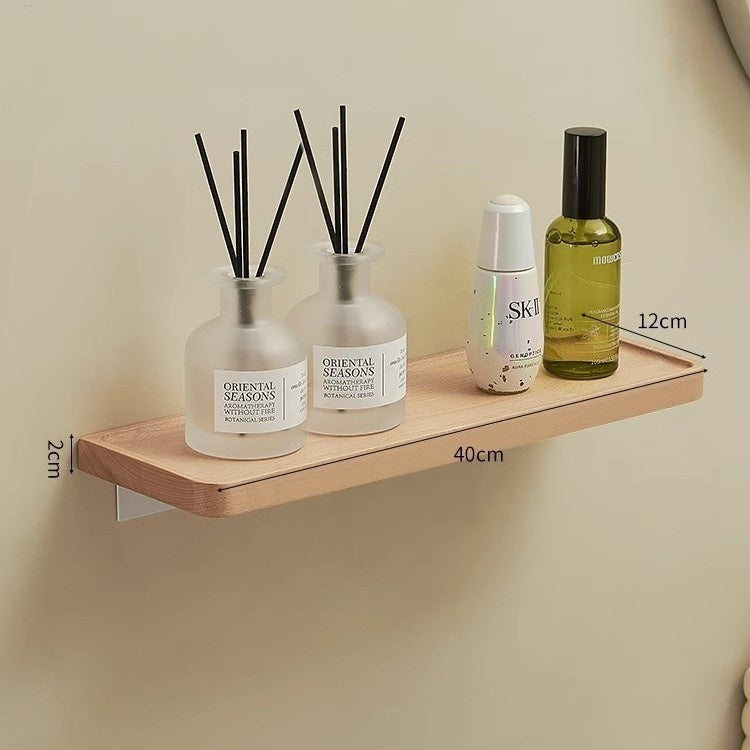 No-Drill Shower Shelf, Walnut Finish — view 12
