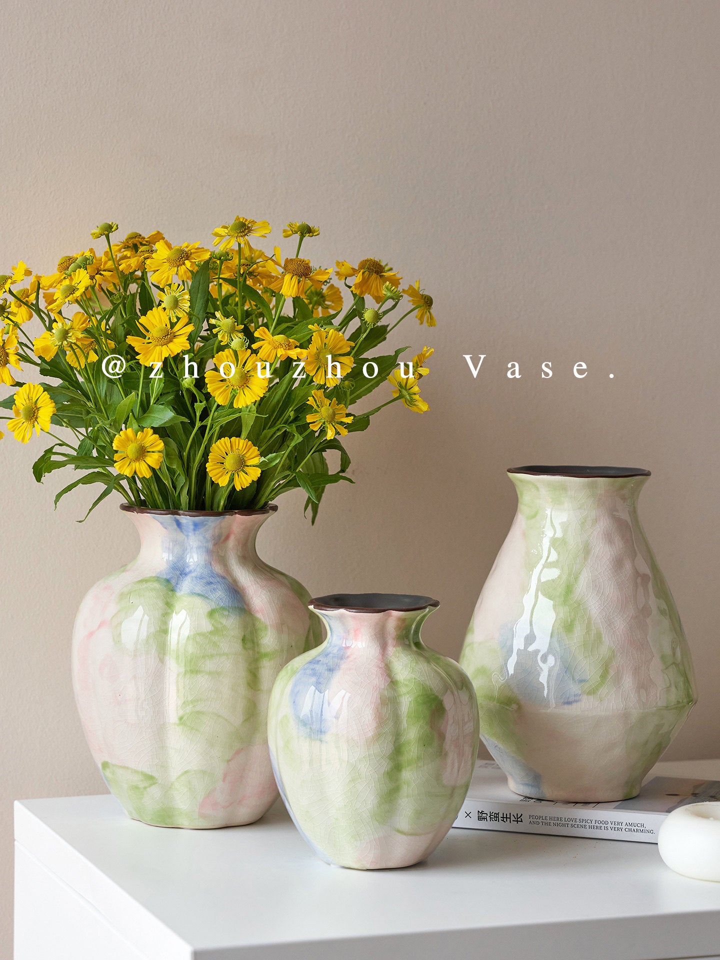 Gradient Artisan Ceramic Vase, artisan vase — view 2