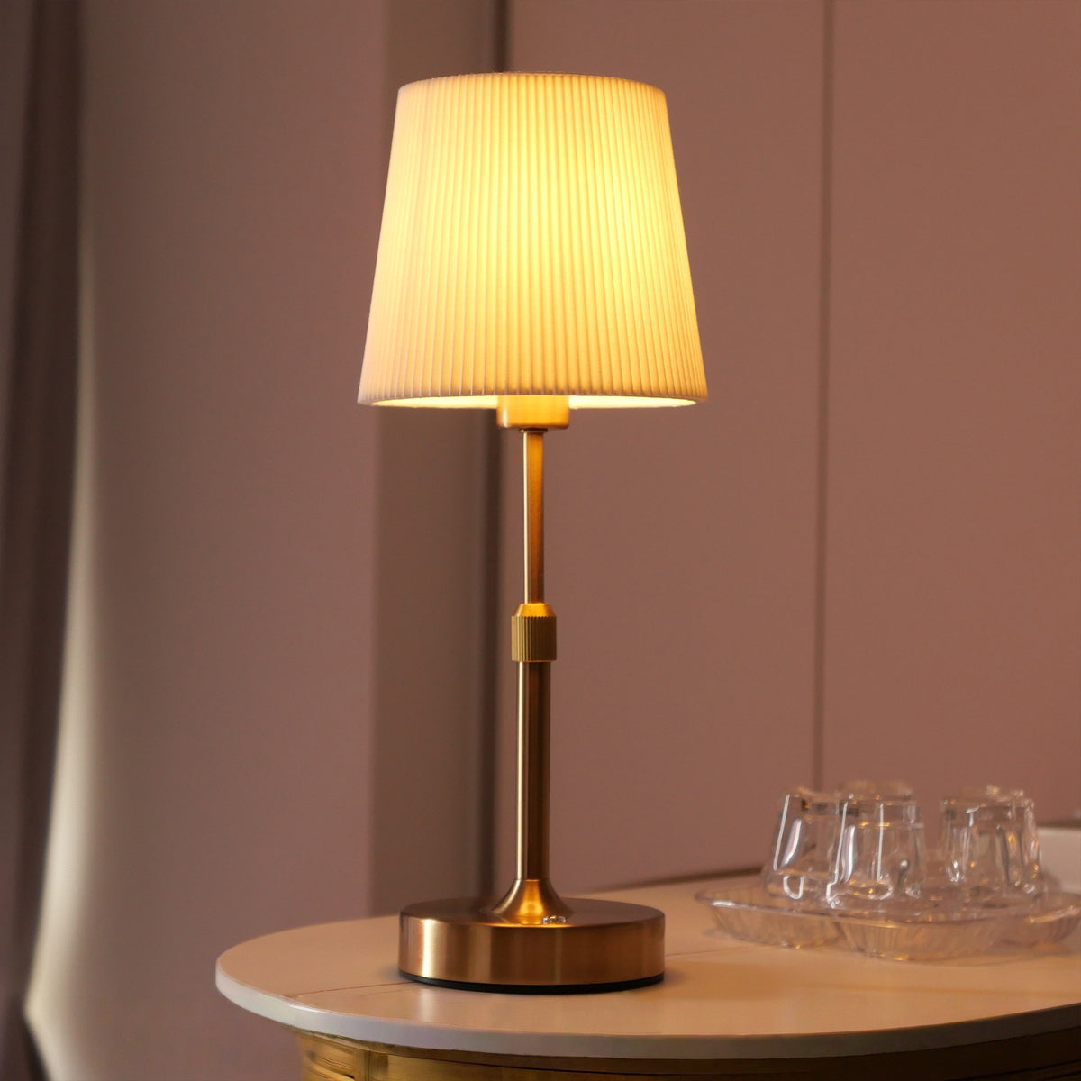 USB Table Lamp, fabric shade USB table lamp — view 2