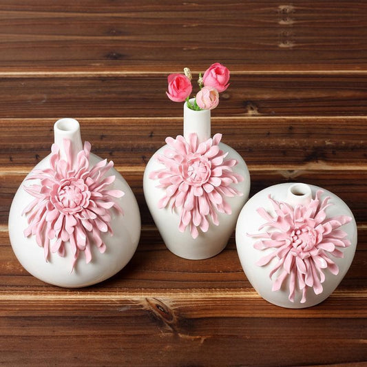 Handmade Chrysanthemum Vase, ceramic vase — view 2