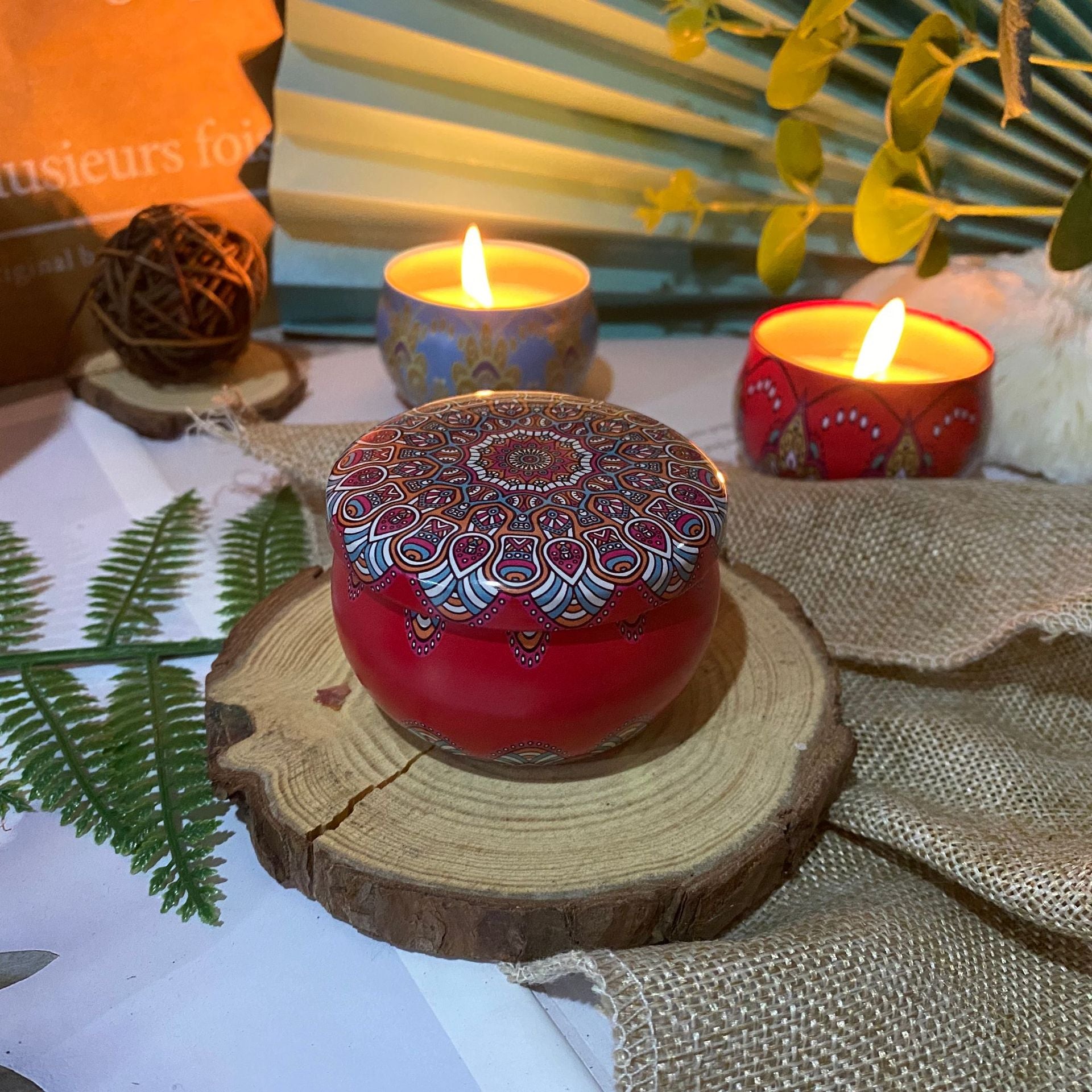 Dried Flower Soy Candle in Tin — view 11