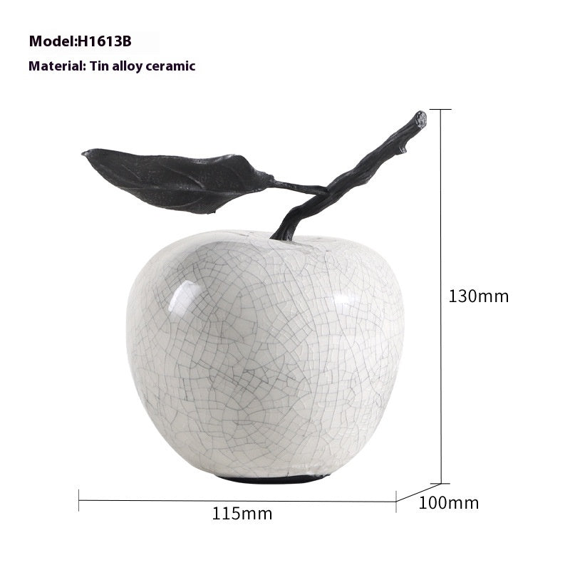 Marble-Effect Apple & Pear Sculpture — view 4