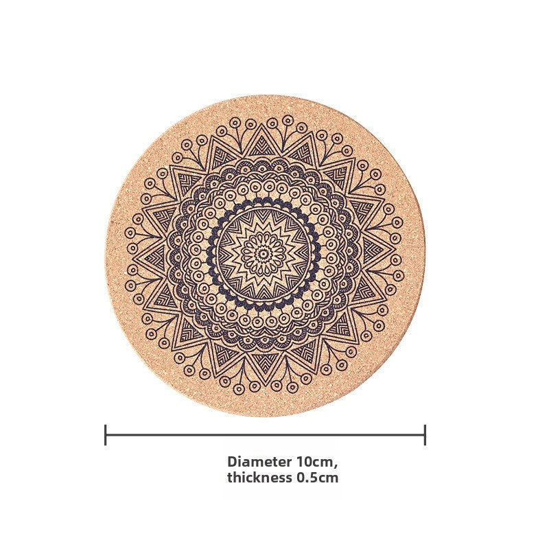 Mandala Cork Coaster Set, cork coasters — view 12
