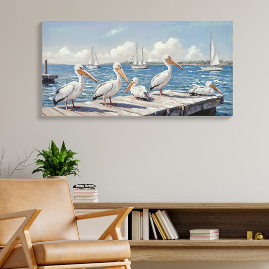 Coastal Seagull Canvas Print — coastal wall art | BYHIMSELF