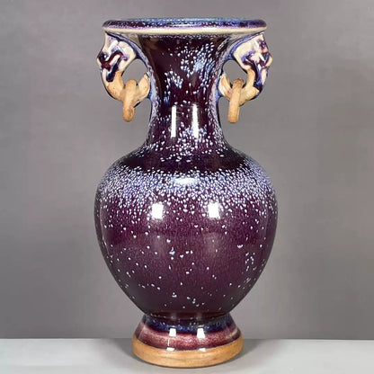Kiln-Glaze Double-Ear Vase — glazed ceramic vase | BYHIMSELF