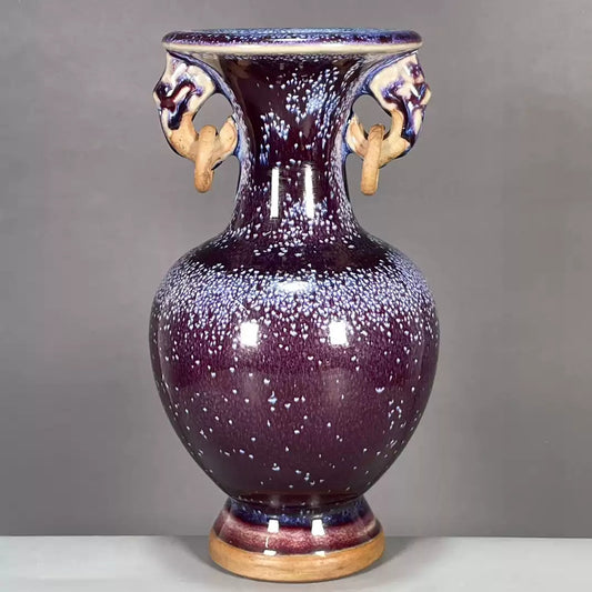 Kiln-Glaze Double-Ear Vase — glazed ceramic vase | BYHIMSELF