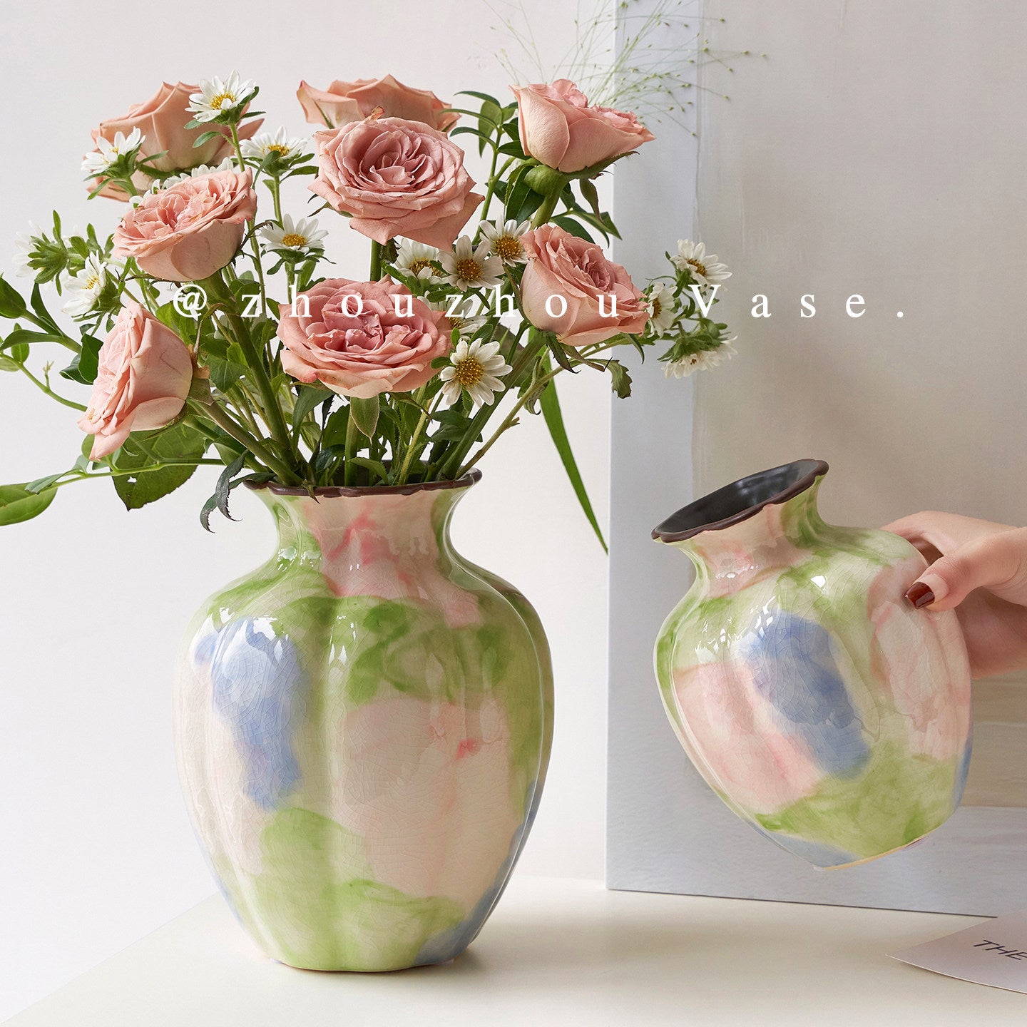 Gradient Artisan Ceramic Vase, artisan vase — view 10