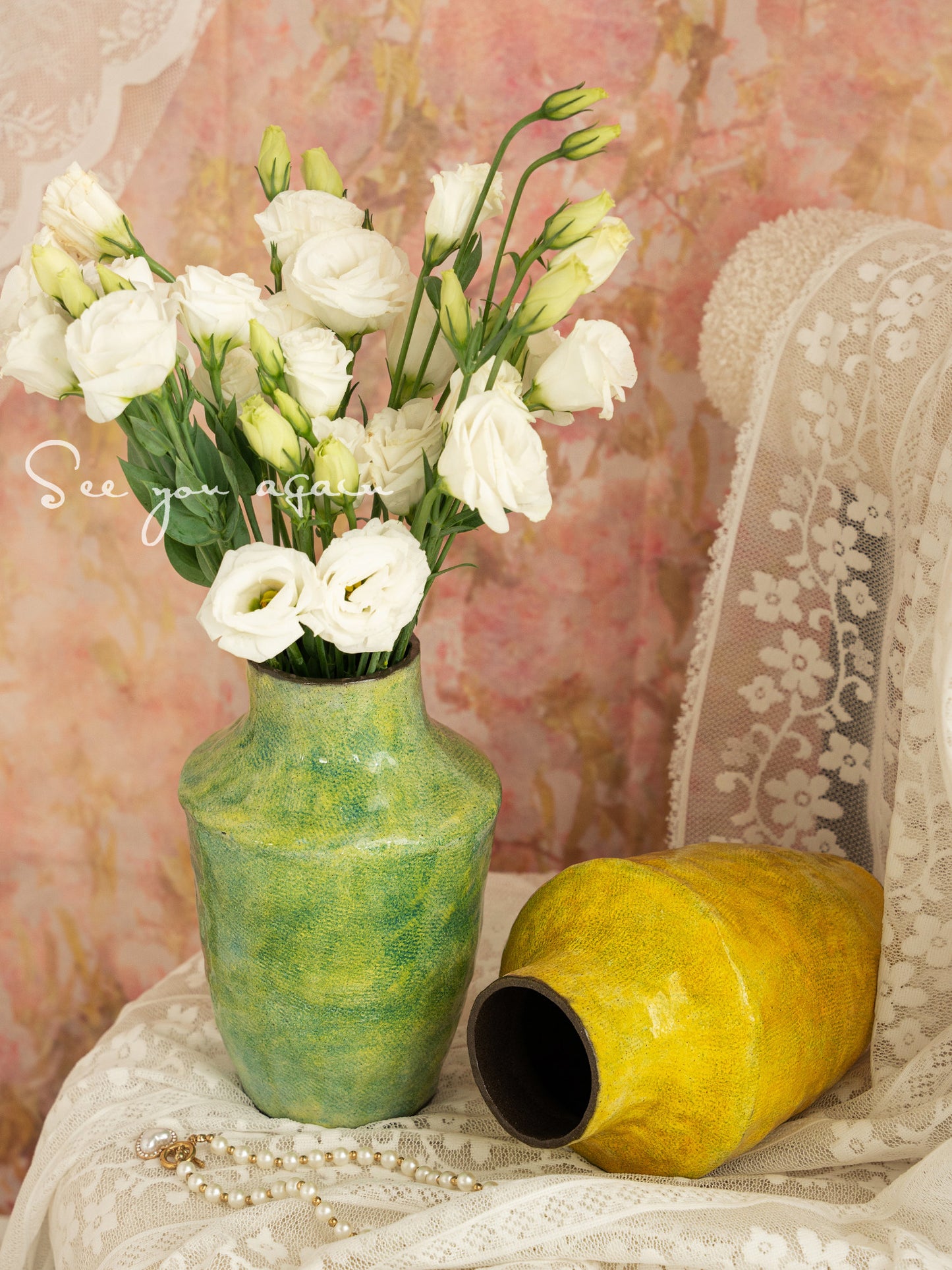 French Retro Ceramic Vase, vintage-style vase — view 3