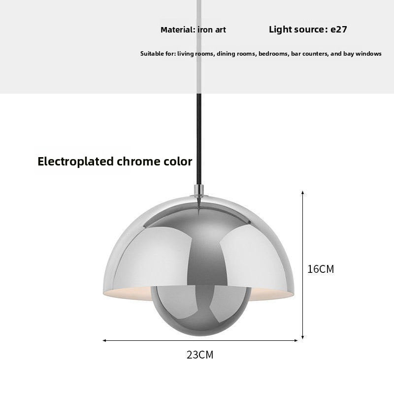 Full-Spectrum Creamy Bud Pendant Light, iron bud pendant light — view 27