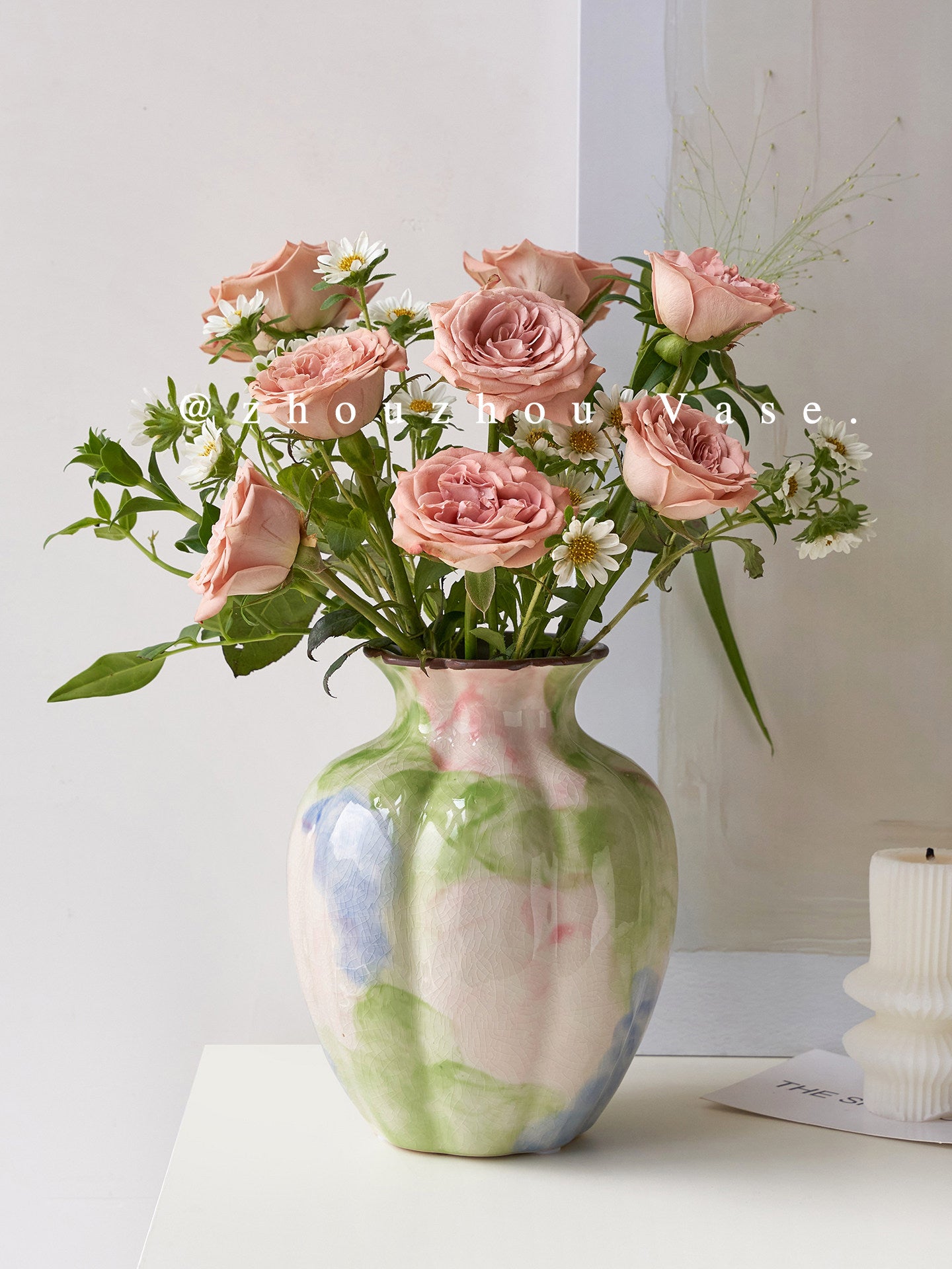 Gradient Artisan Ceramic Vase, artisan vase — view 4