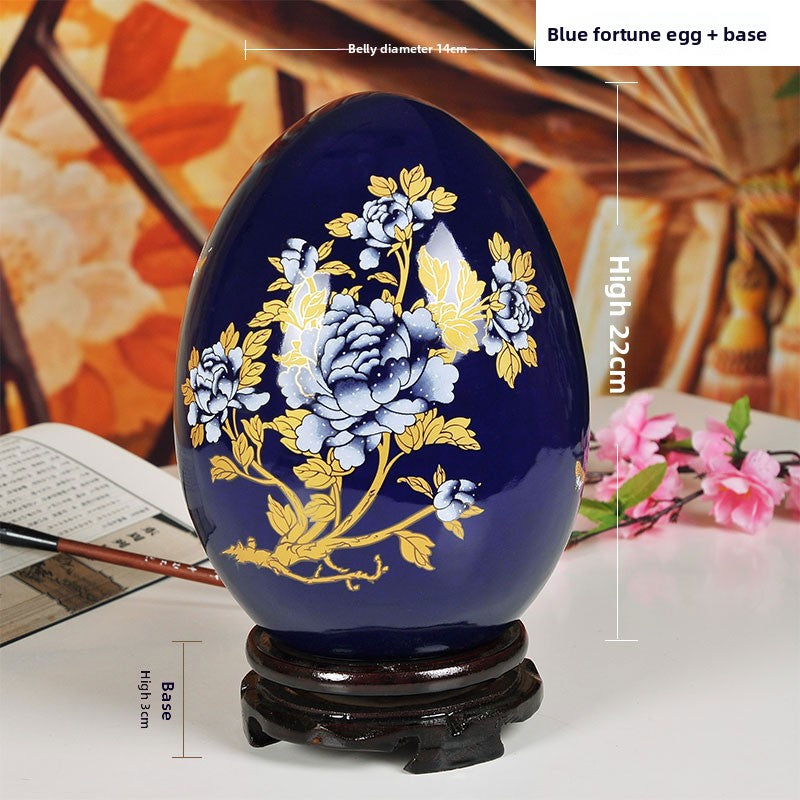Blue & Gold Gilded Peony Vase, porcelain — view 12