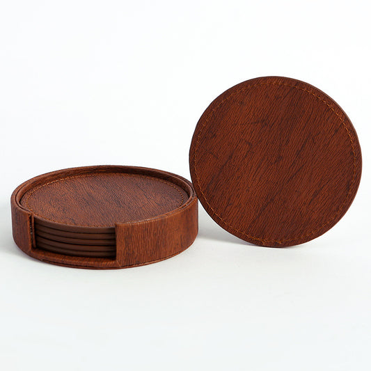 Double-Sided Leather Coaster Set — leather coasters | BYHIMSELF