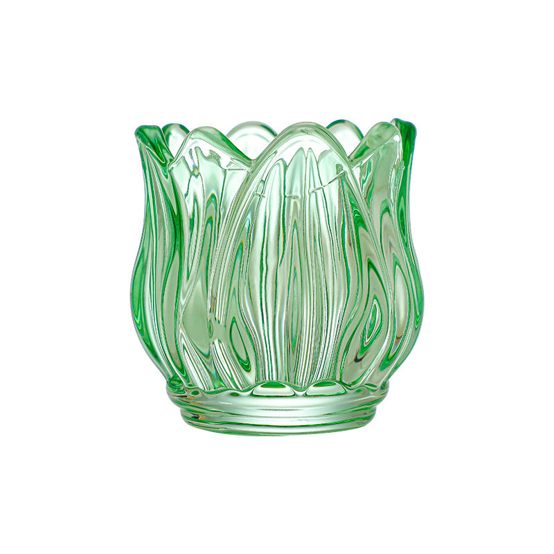 Frosted Glass Tulip Candle Holder — view 5