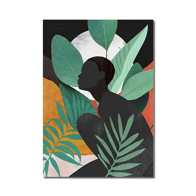 Abstract Woman & Florals Canvas Print — view 13