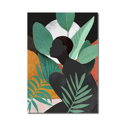 Abstract Woman & Florals Canvas Print — view 13
