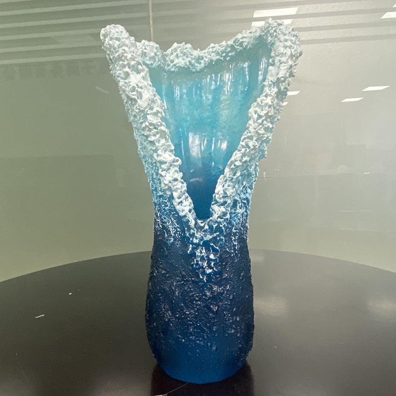 Ocean Wave Resin Vase, resin decor — view 3