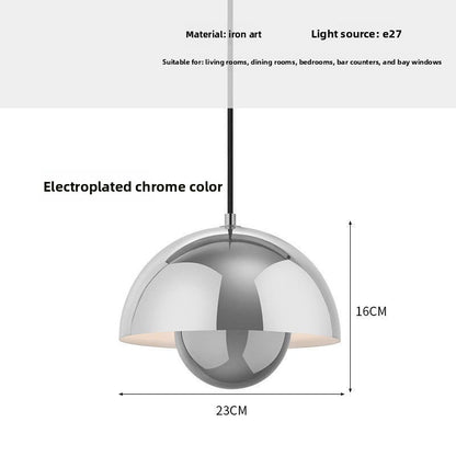 Full-Spectrum Creamy Bud Pendant Light, iron bud pendant light — view 29