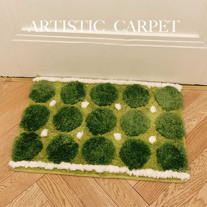 Moss Green Plush Non-Slip Rug — main view