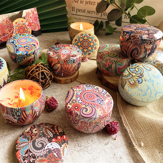 Dried Flower Soy Candle in Tin — main view