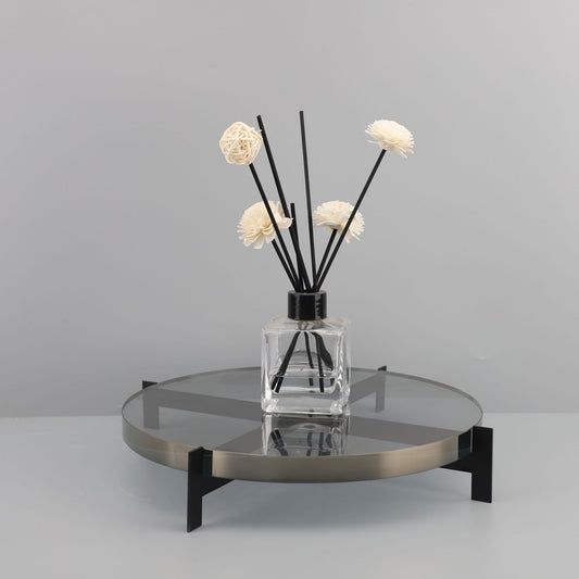 Smoke-Grey Crystal Tray — Nordic decorative tray | BYHIMSELF