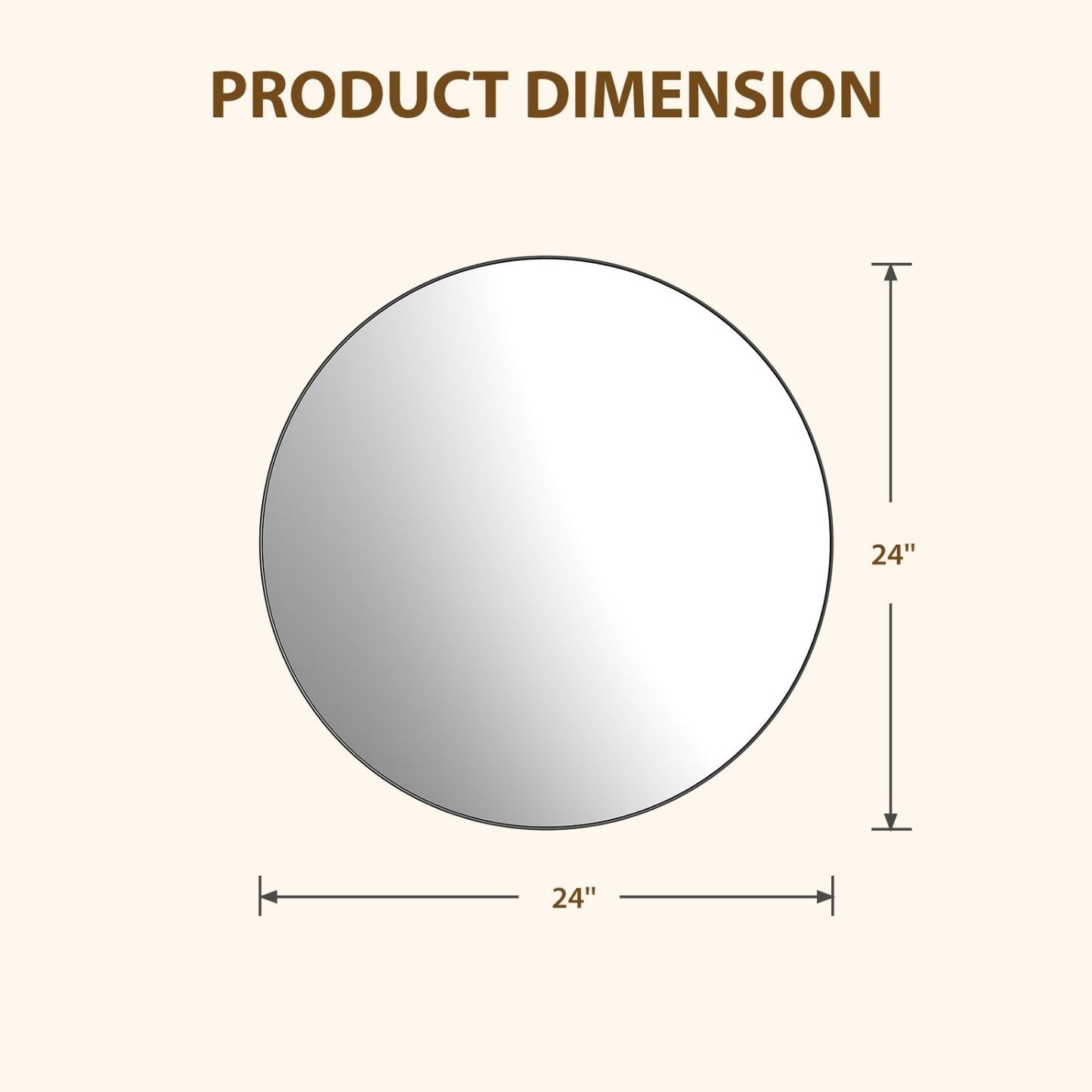 Round Metal-Frame Wall Mirror — view 10