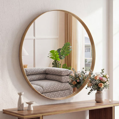 Round Metal-Frame Wall Mirror — view 8