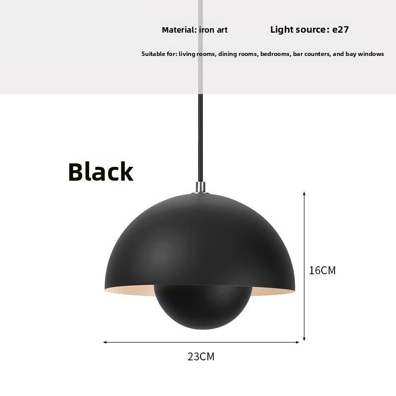 Full-Spectrum Creamy Bud Pendant Light, iron bud pendant light — view 42