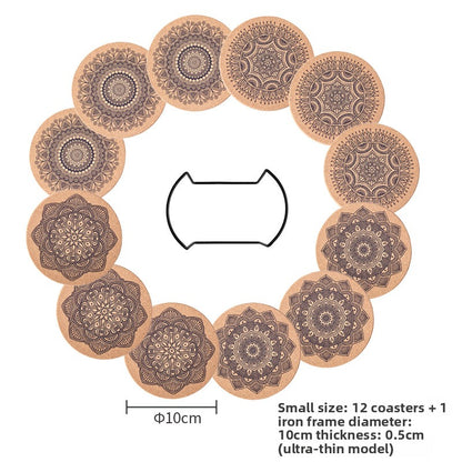 Mandala Cork Coaster Set, cork coasters — view 6
